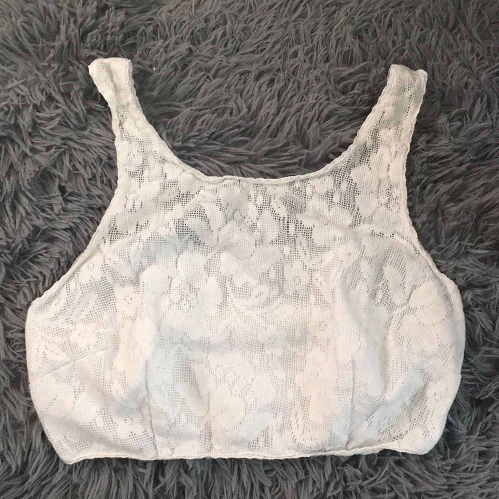 Forever 21 White Crochet Crop Top
